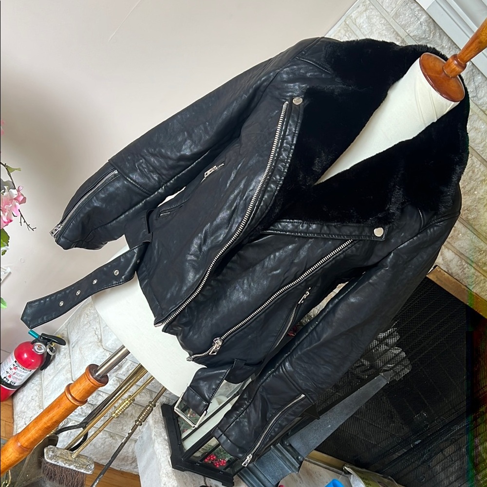 Top Shop Black Leather moto Jacket